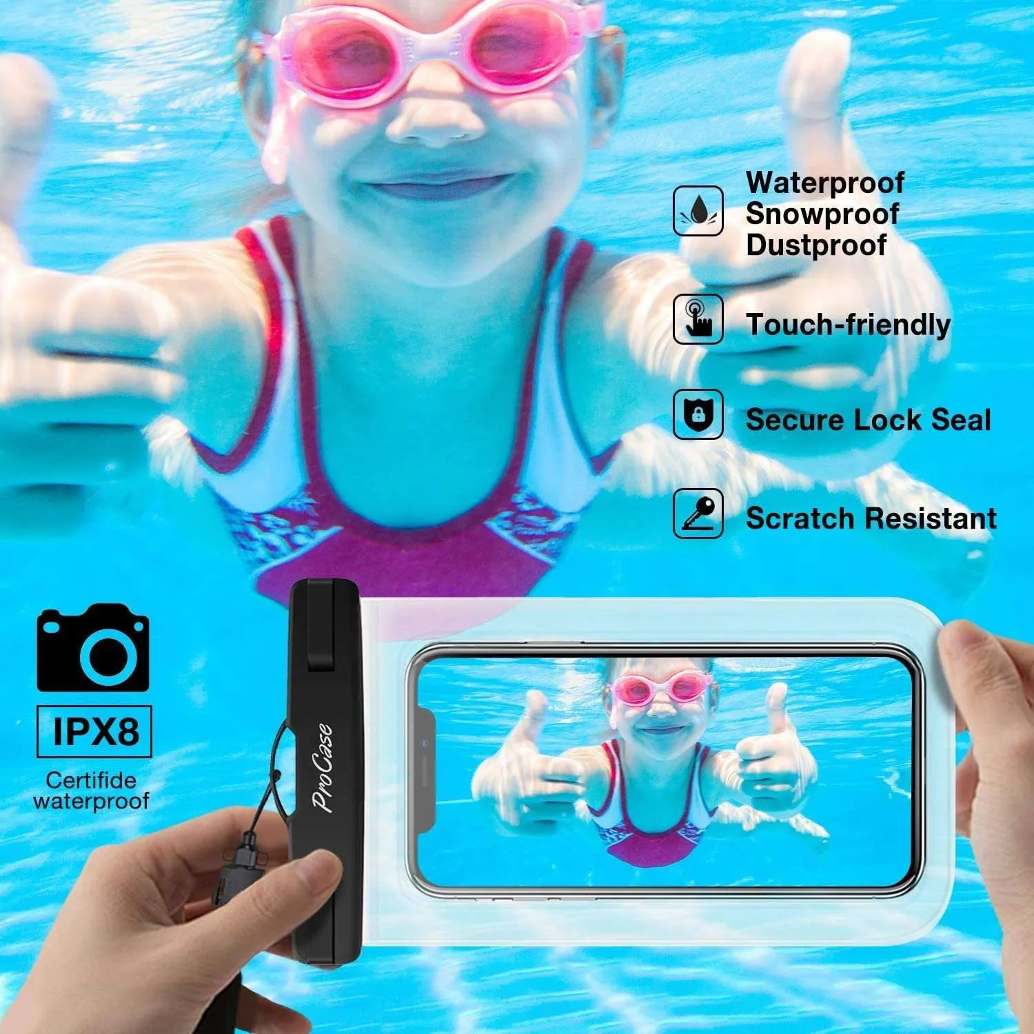 (3 Pack) Universal Waterproof Phone Dry Bag | ProCase