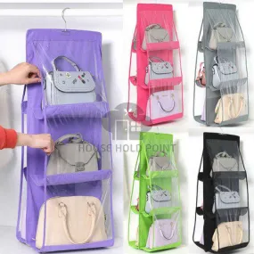 6 Pockets Hanging Purse Organizer