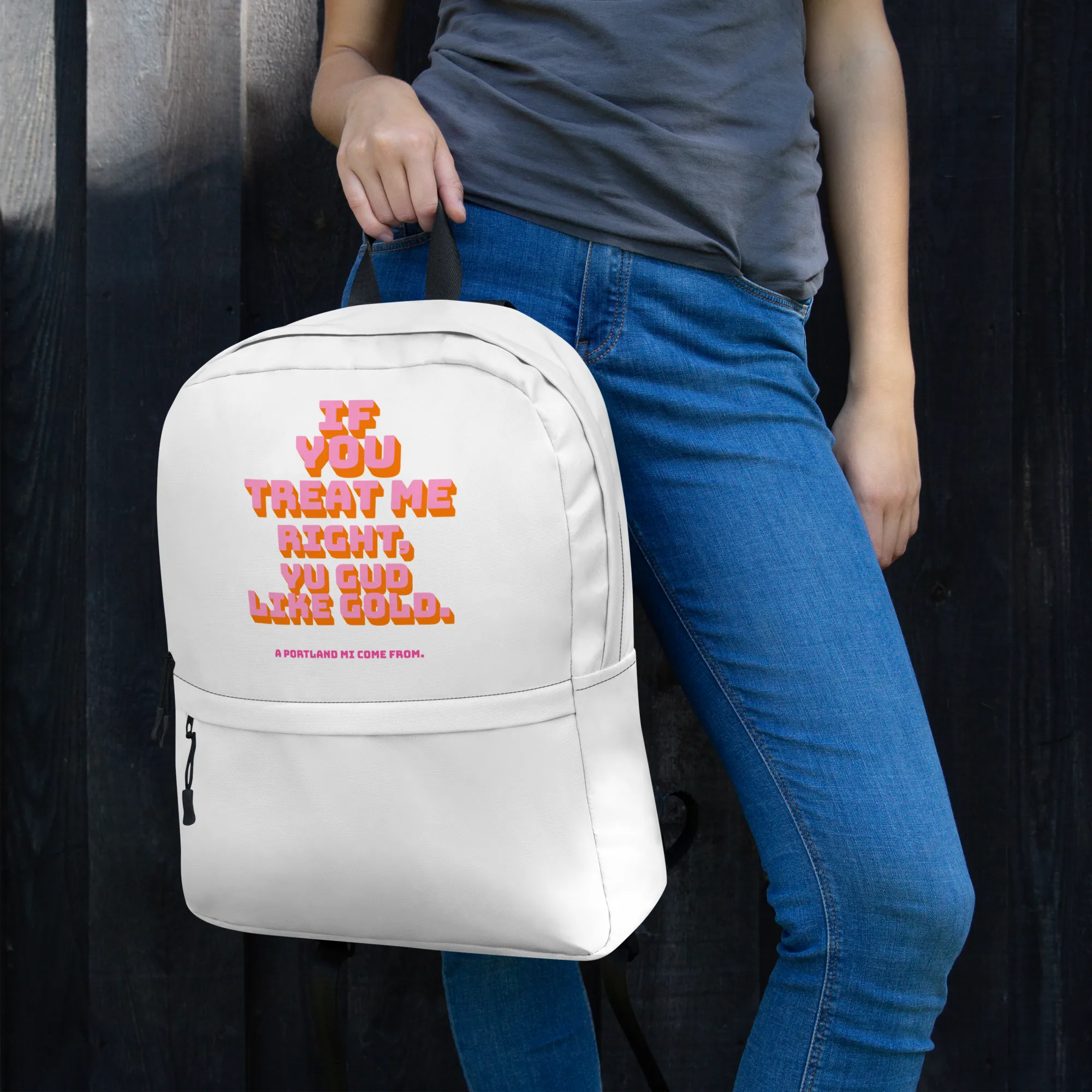 A PORTLAND MI COME FROM -Backpack - Jamaican slang on a backpack Jamaica personalized backpack Jamaica book bag Jamaican bag
