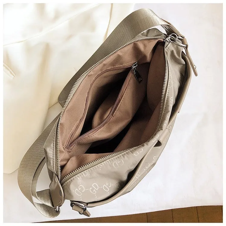 Adjustable Nylon Crossbody Bag Women Large Crescent Shoulder Bag