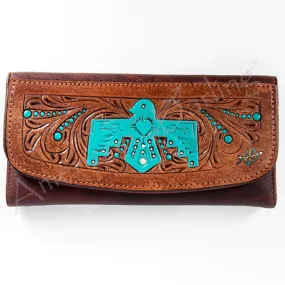 American Darling Leather Aztec Thunder Bird Painted Wallet