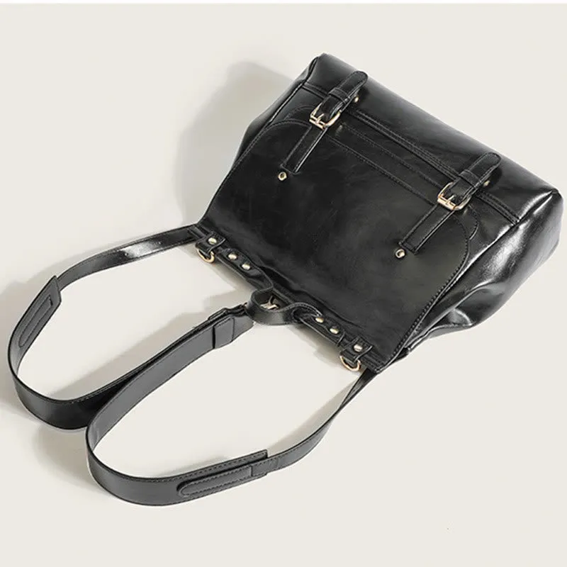 Backpack For Women Vintage Oil Wax Leather Multi-Functional Crossbody Bag