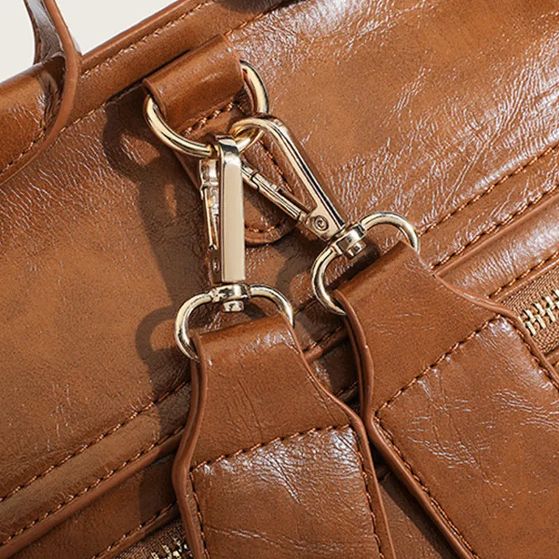 Backpack For Women Vintage Oil Wax Leather Multi-Functional Crossbody Bag