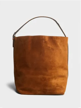 Belted Tote Bag in Tan Brown