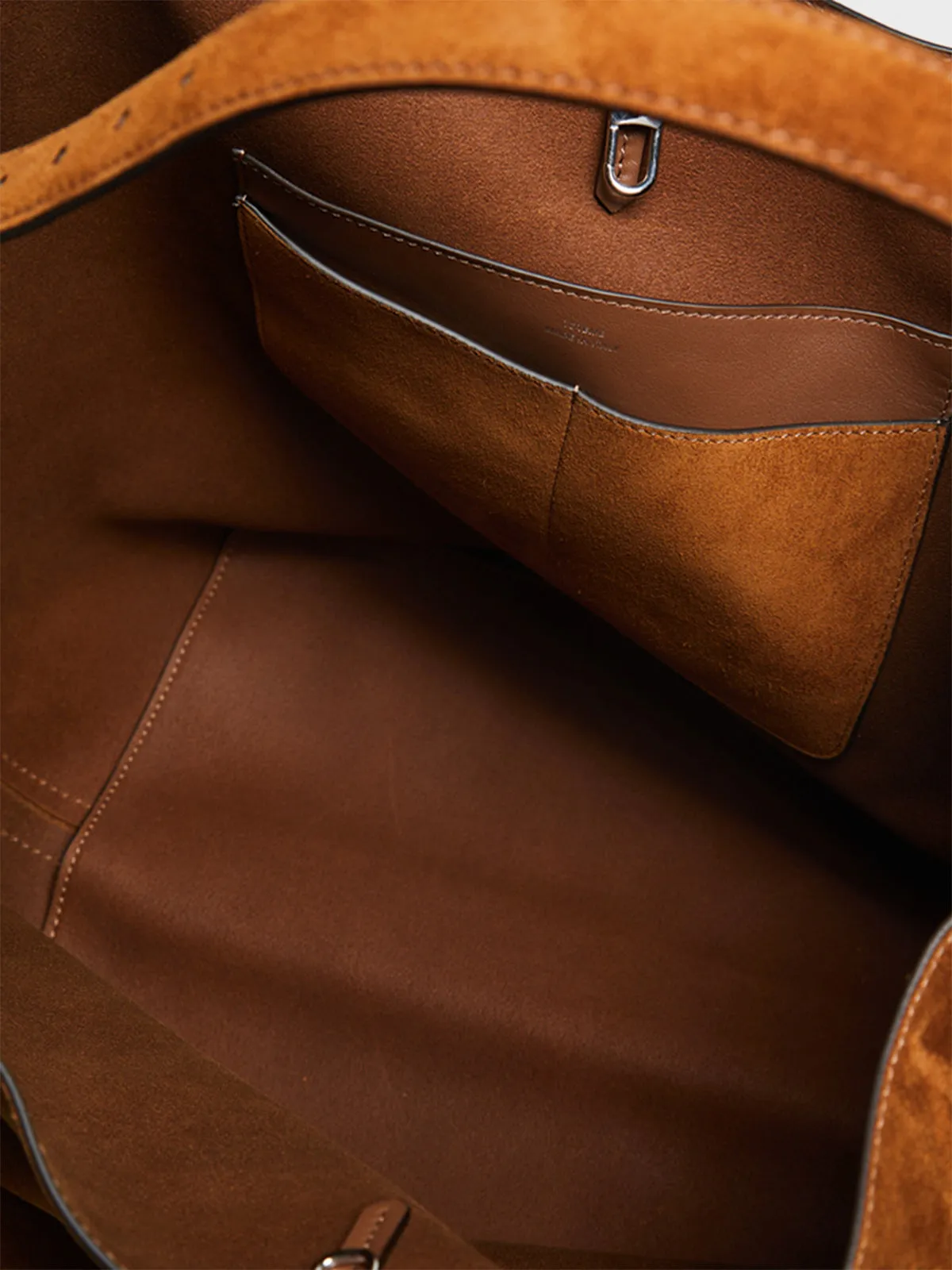 Belted Tote Bag in Tan Brown
