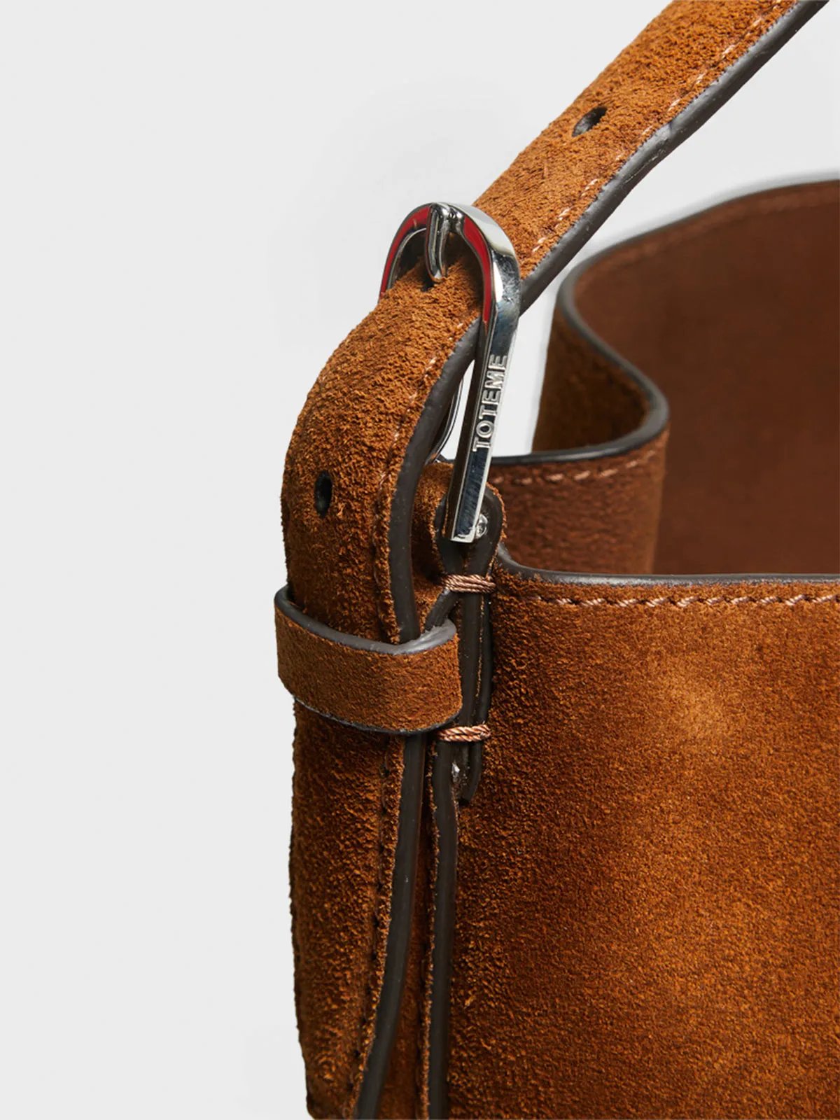 Belted Tote Bag in Tan Brown