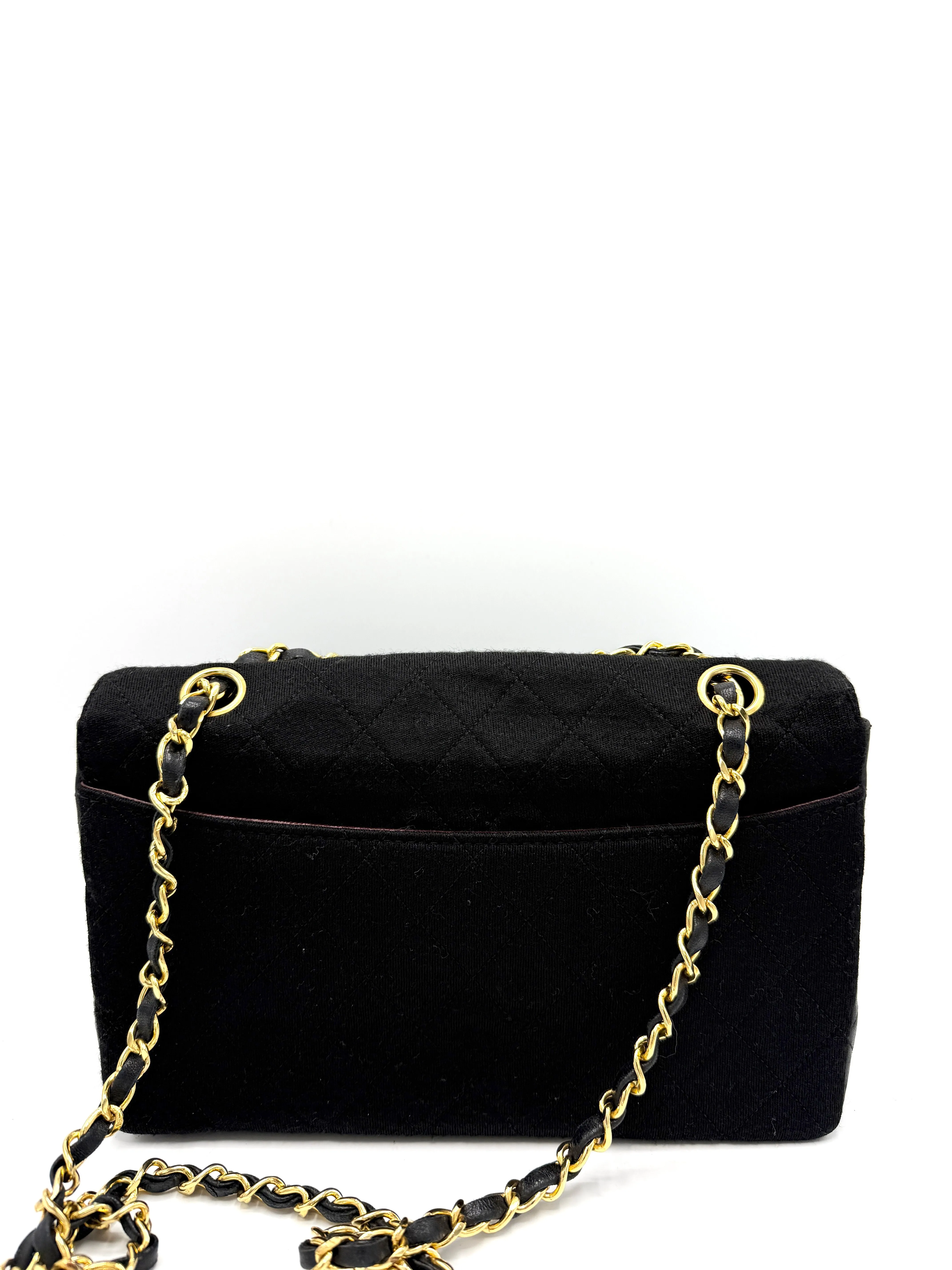 Black 24K CC Cotton Quilted/Lambskin Flap