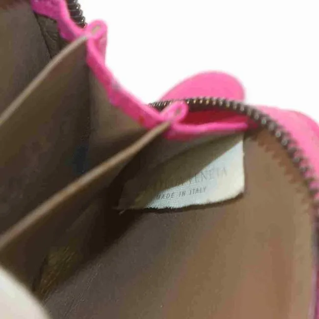 Bottega Veneta Fuchsia Woven Leather Intrecciato Wallet