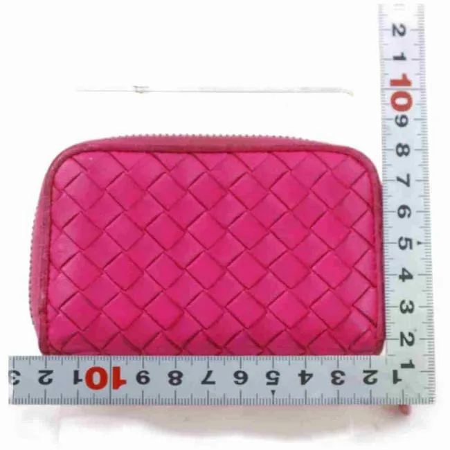 Bottega Veneta Fuchsia Woven Leather Intrecciato Wallet