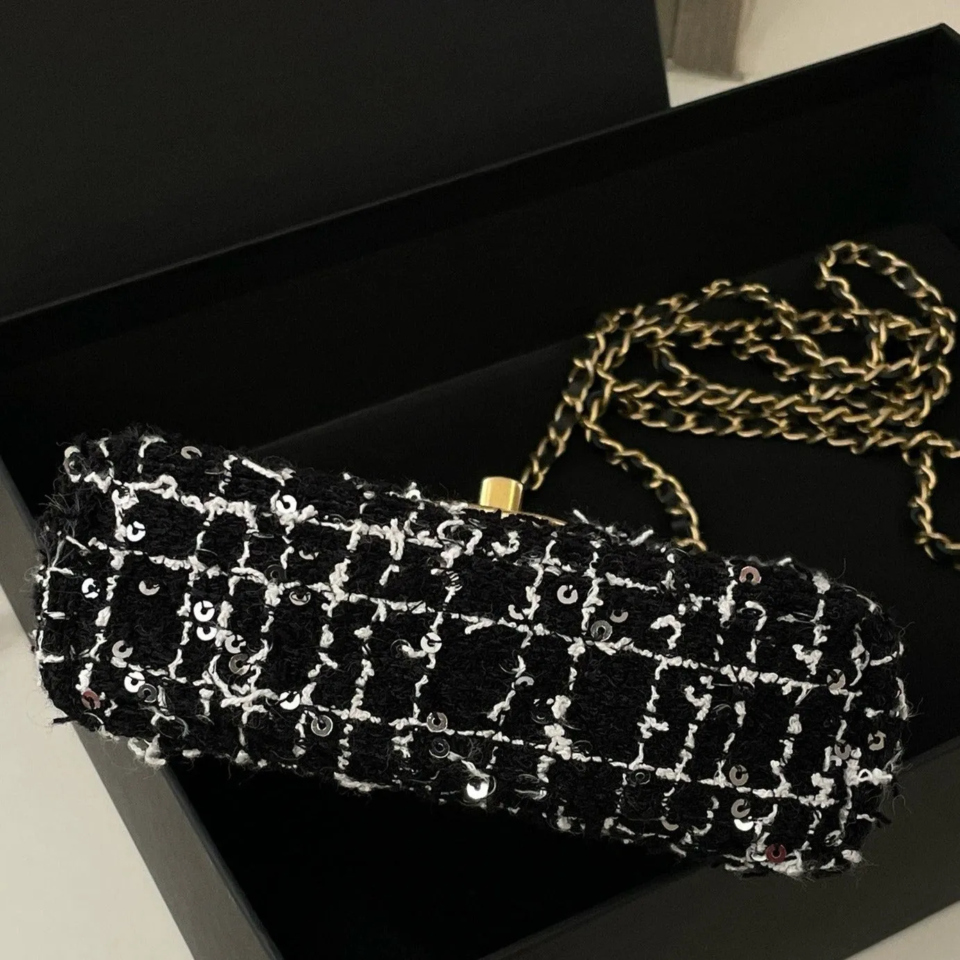 Brand New Chanel 24P Tweed Mini Kelly Nano Microchip