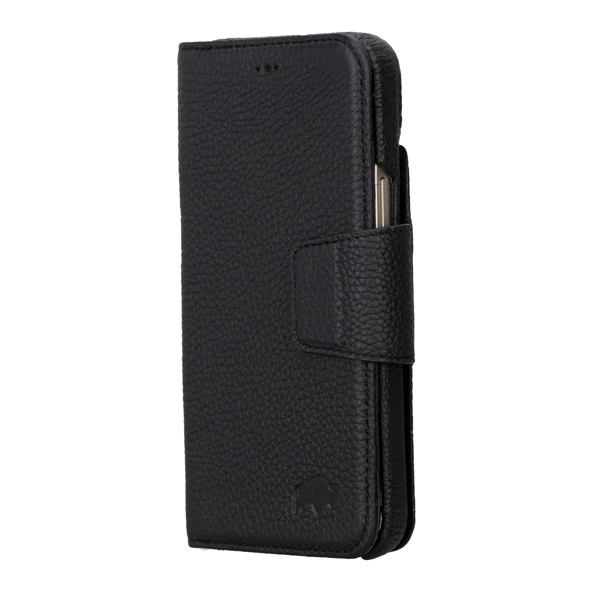 Burkley iPhone 15 Plus Wallet Case, Pebble Black