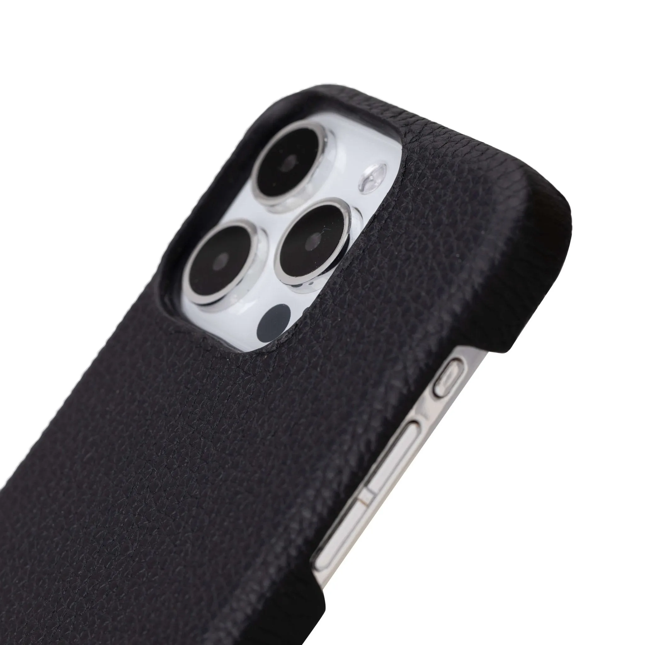 Burkley iPhone 15 Pro Wallet Case, Pebble Black
