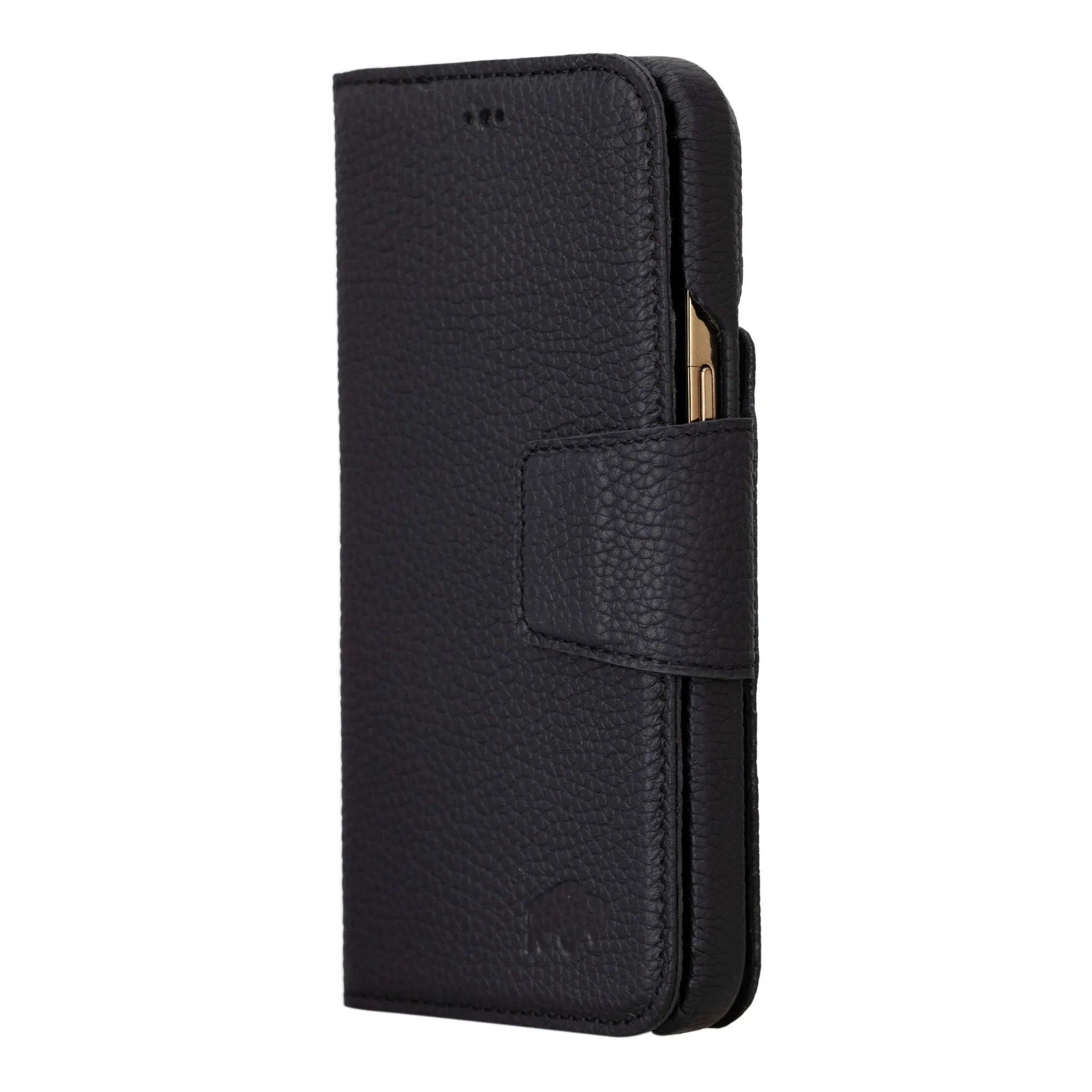 Burkley iPhone 16 Pro Max Wallet Case, Pebble Black