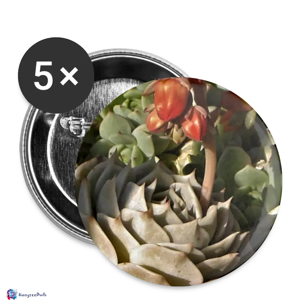 Cactus Rose Buttons small 1'' (5-pack)