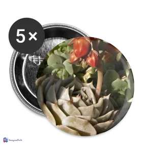 Cactus Rose Buttons small 1'' (5-pack)