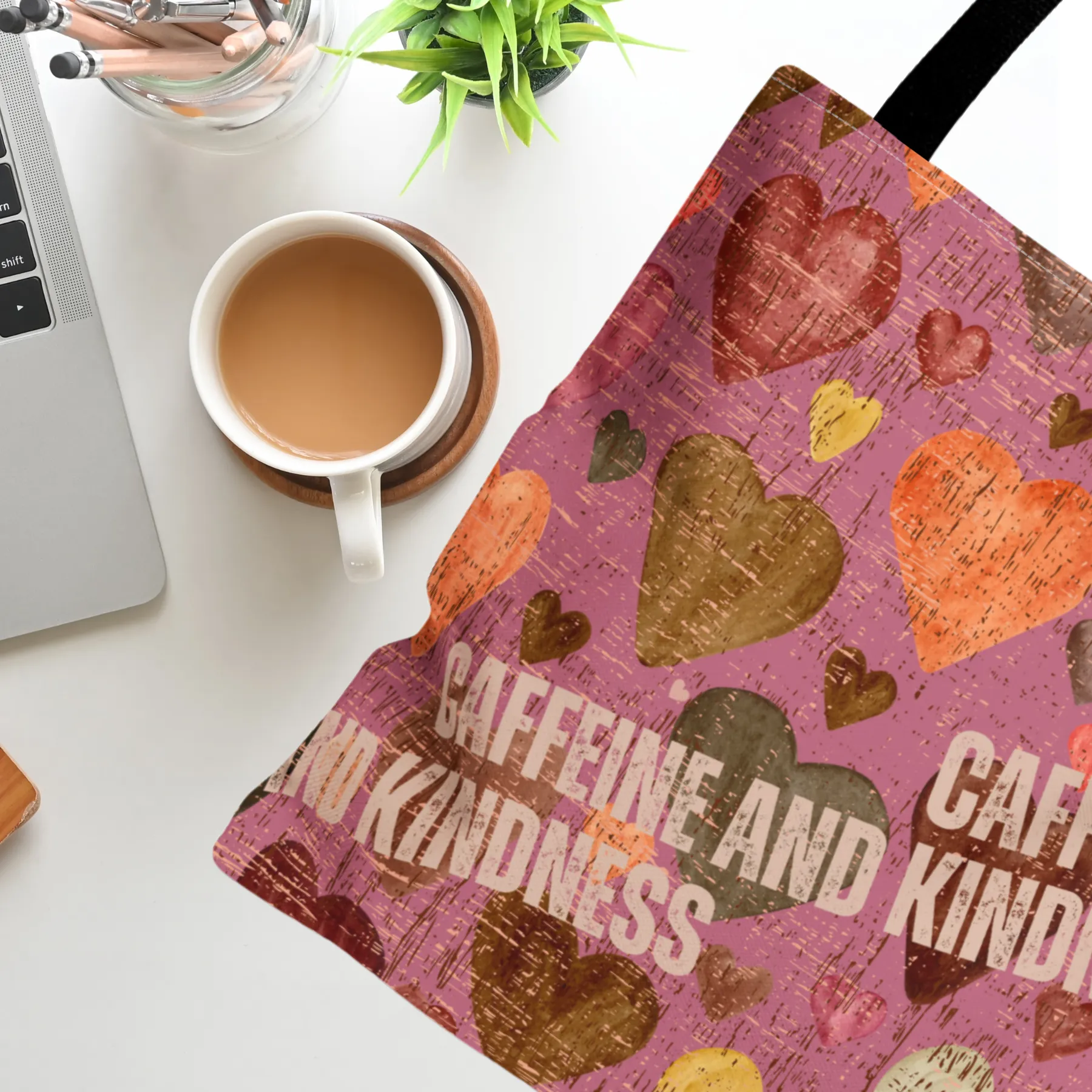 Caffeine and Kindness: Women's Small Tote Bag for Chic Caffeine Lovers