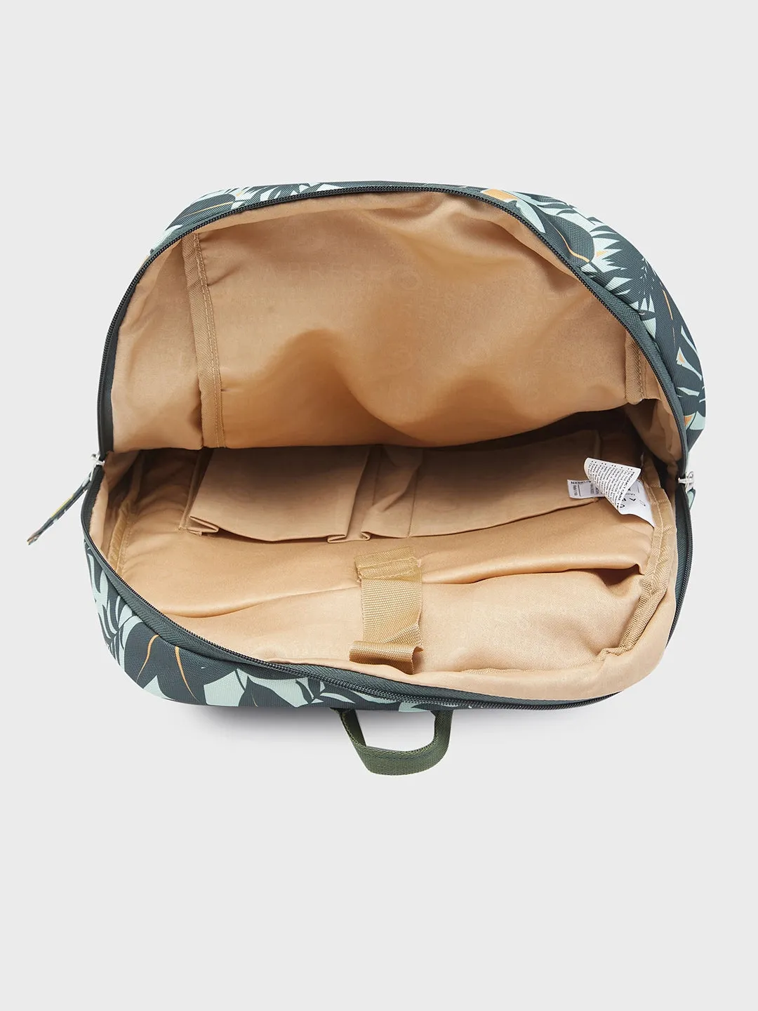 Caprese Eddy Laptop Backpack Medium Printed Green