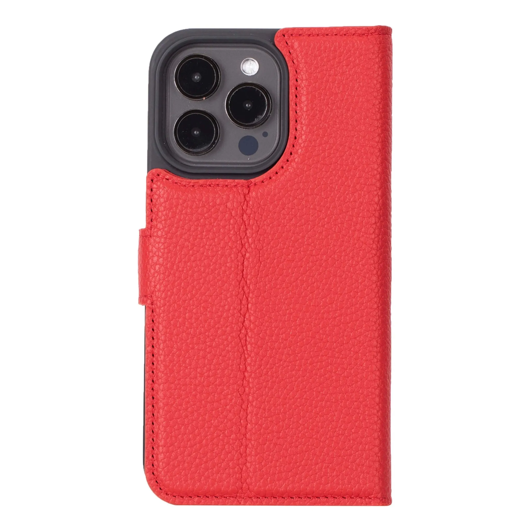 Carter iPhone 15 Pro Max Wallet Case, Pebble Red
