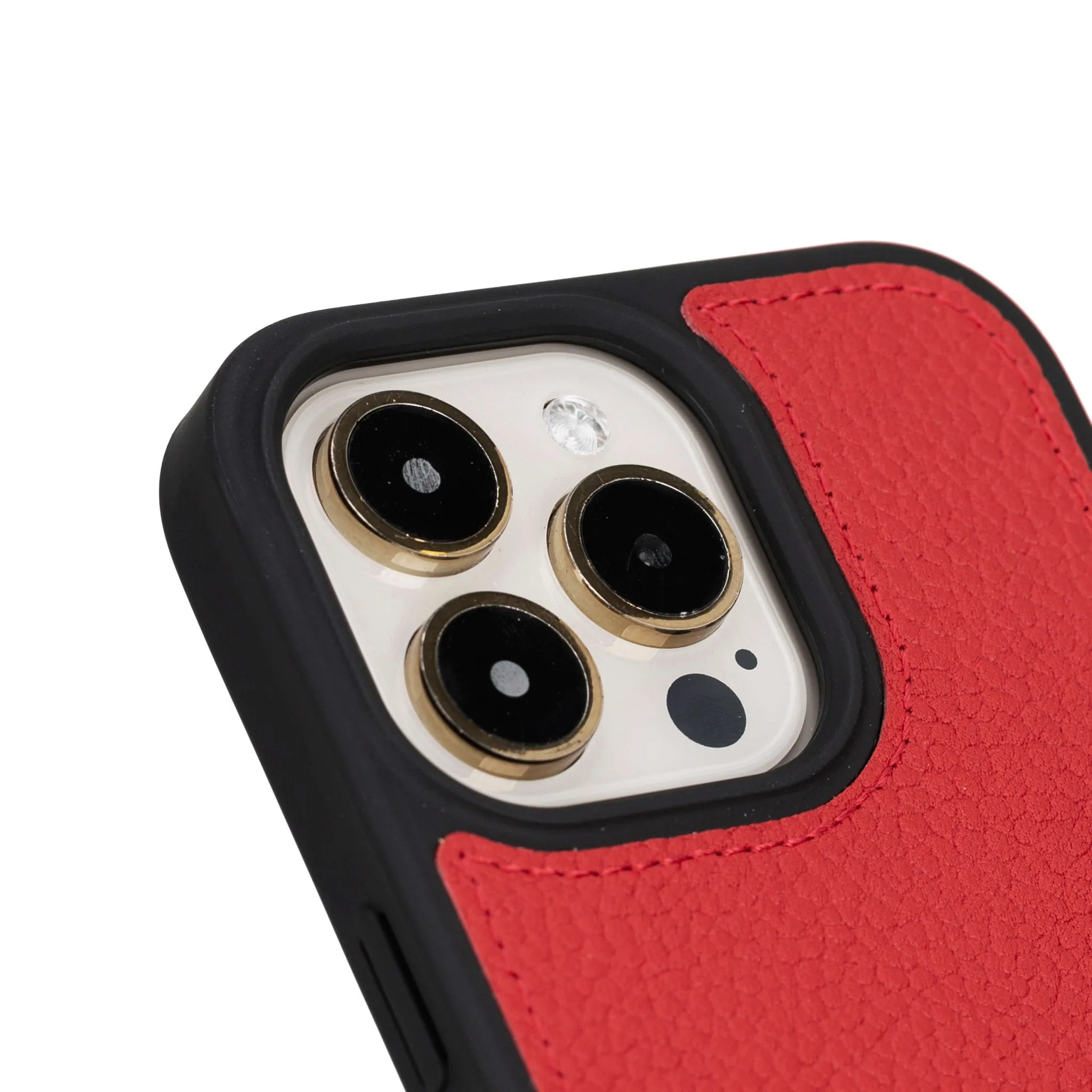 Carter iPhone 15 Pro Max Wallet Case, Pebble Red