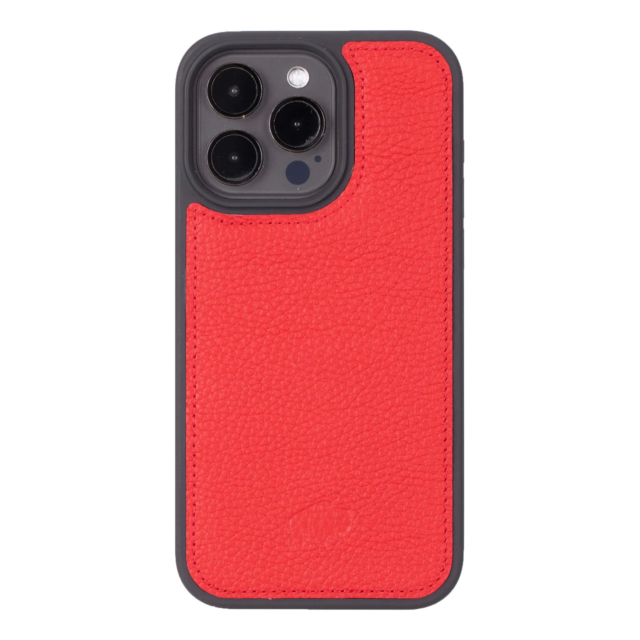 Carter iPhone 15 Pro Max Wallet Case, Pebble Red