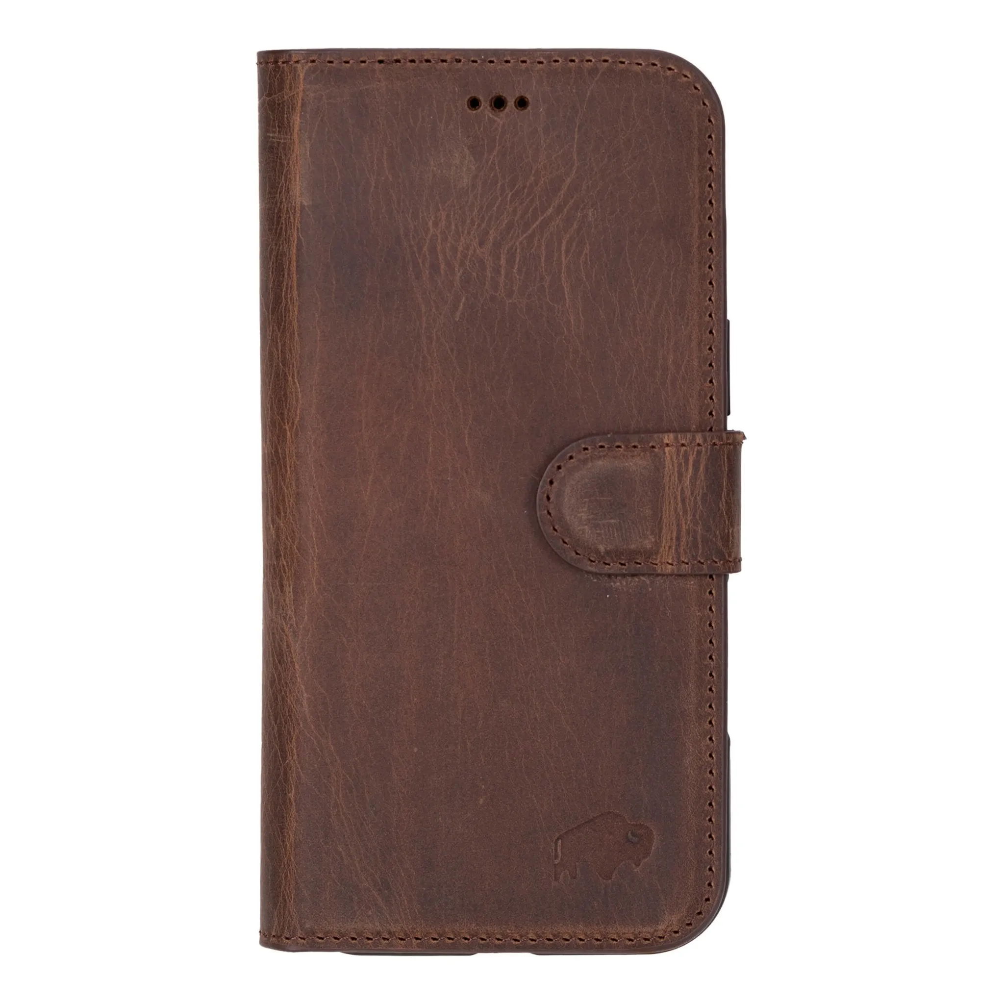 Carter iPhone 16 Plus Wallet Case, Distressed Coffee