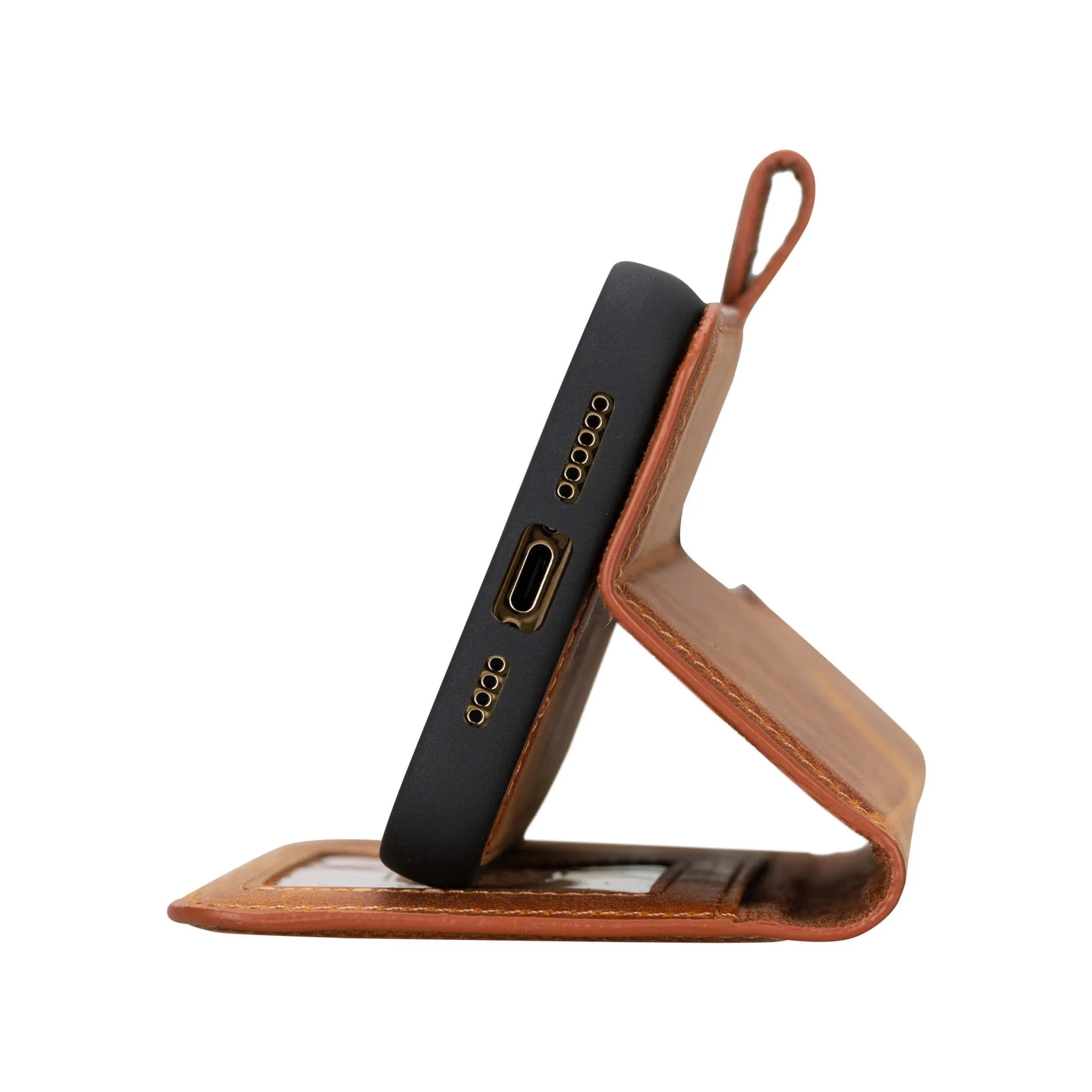 Carter iPhone 16 Pro Max Wallet Case, Golden Brown