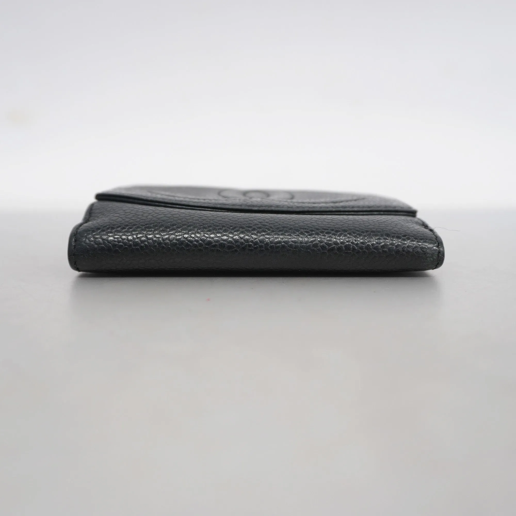 Chanel Bi-fold Wallet Women's Caviar Leather Black