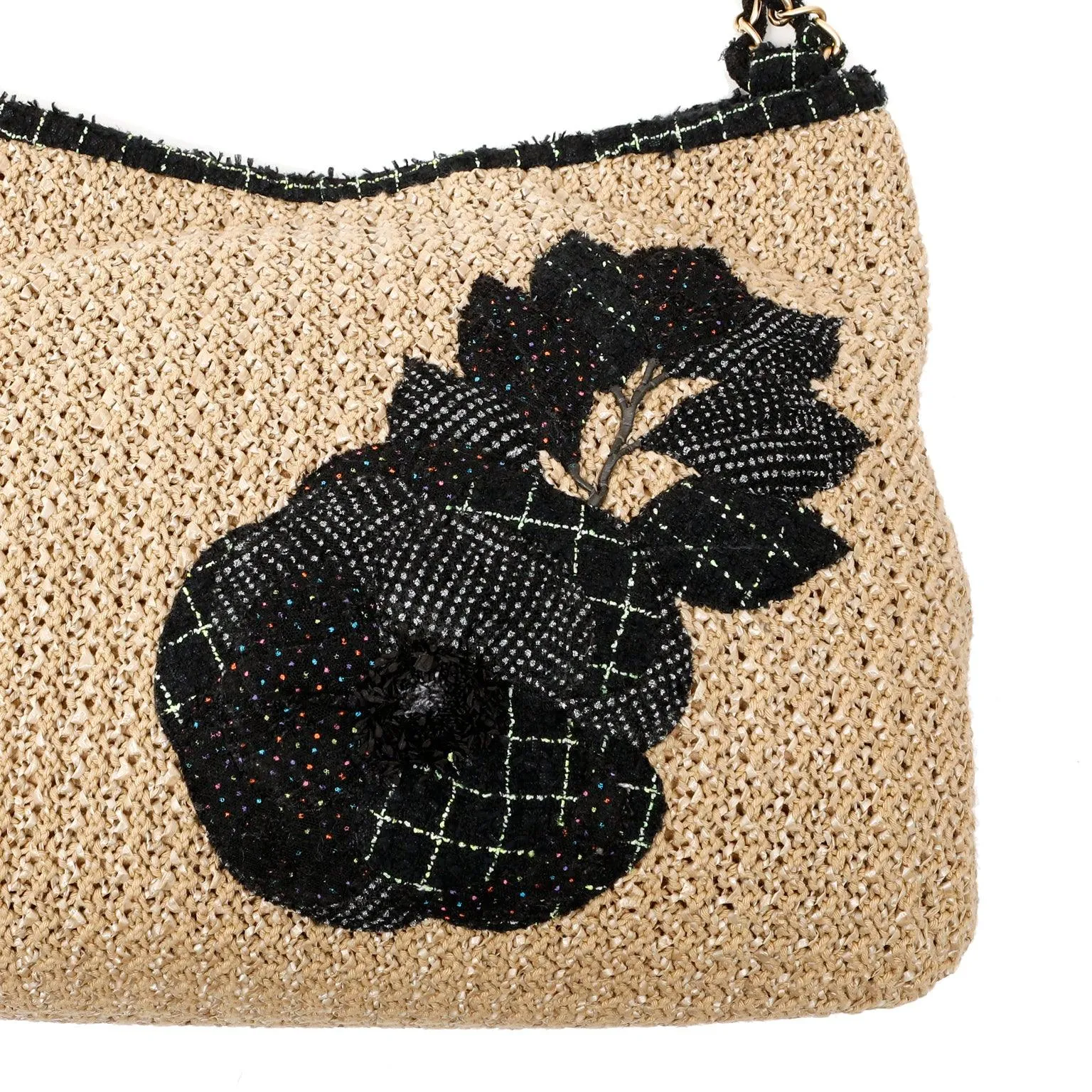 Chanel Coco Country Seagrass Camellia Large Bag