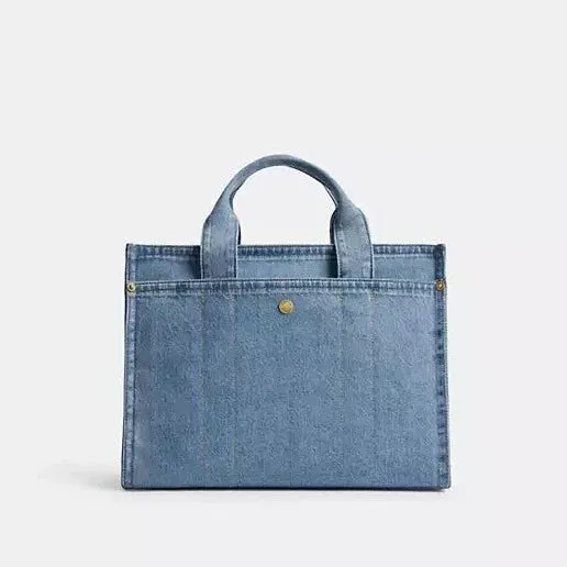 Coach Denim Cargo Tote Bag in Brass/Indigo