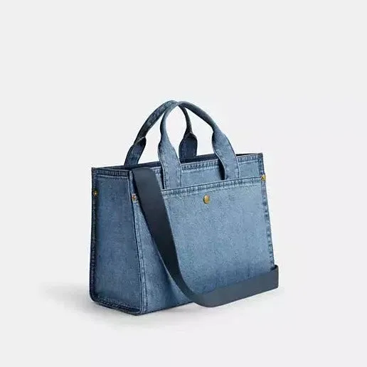 Coach Denim Cargo Tote Bag in Brass/Indigo