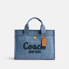 Coach Denim Cargo Tote Bag in Brass/Indigo