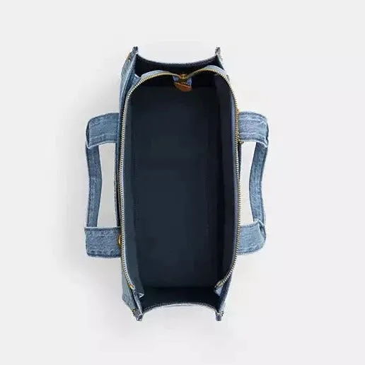 Coach Denim Cargo Tote Bag in Brass/Indigo