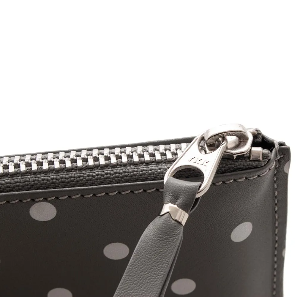 COMME des GARÇONS Zip Wallet Dots Printed Leather Line / Grey
