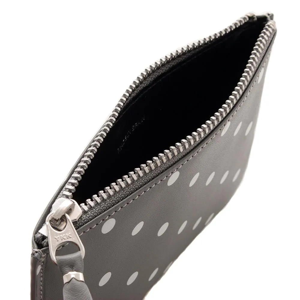 COMME des GARÇONS Zip Wallet Dots Printed Leather Line / Grey