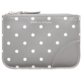 COMME des GARÇONS Zip Wallet Dots Printed Leather Line / Grey