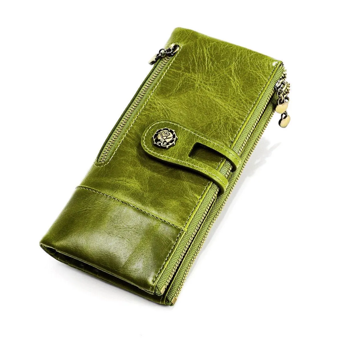 Cowhide Leather Wallet For Women, Ladies Fashion Leather Purse, Anti Theft Valentines Day Gift For Her