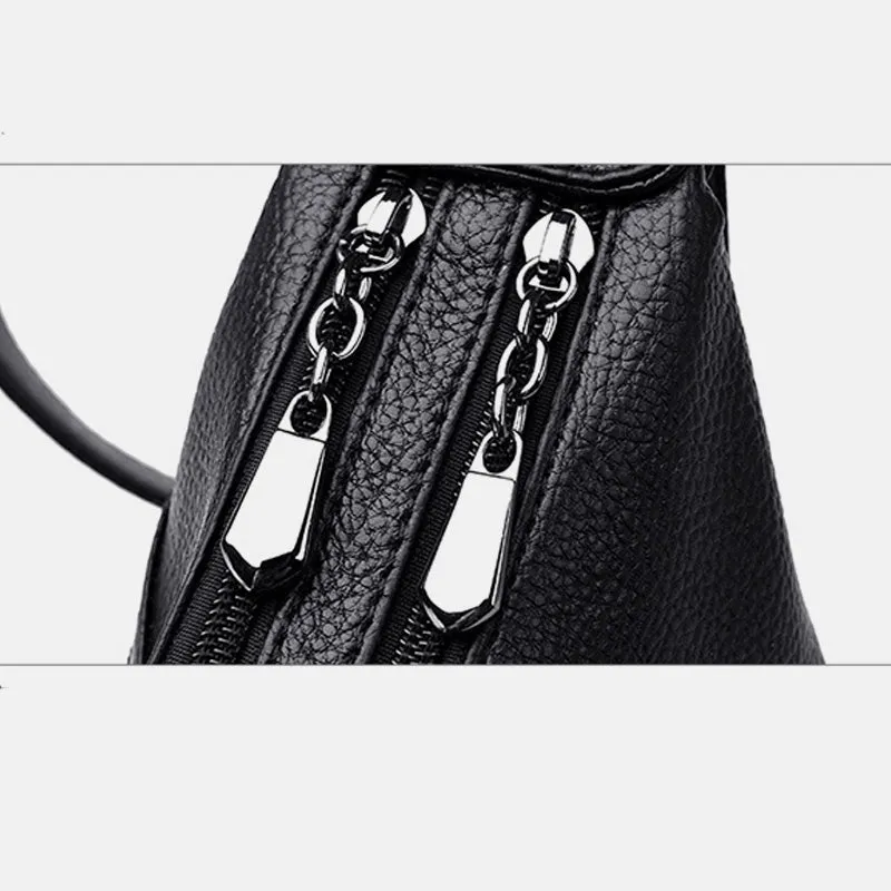 Double Compartment Soft Large Capacity Multi-Pocket Crossbody Bag
