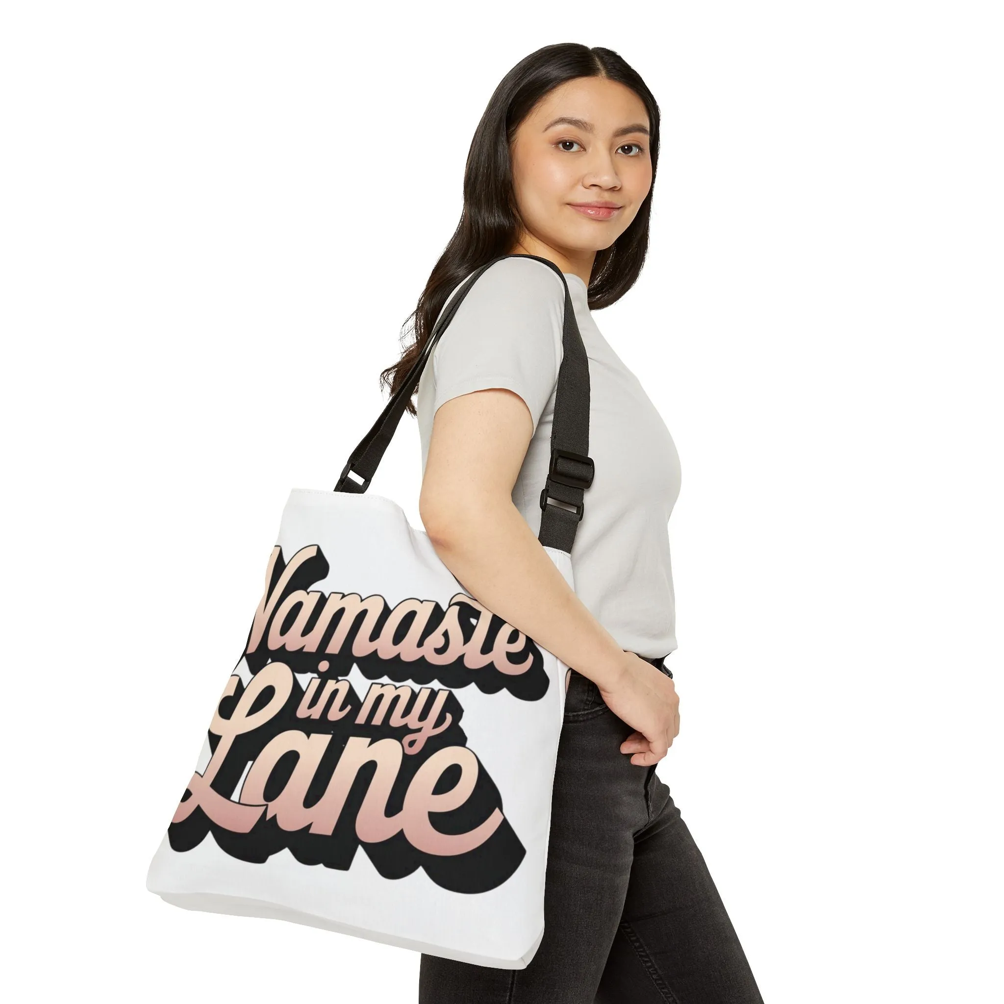 DUO MODERN – “Namaste in My Lane” Adjustable Tote Bag
