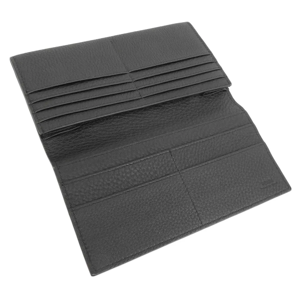 Fendi Leather Bifold Long Wallet Black