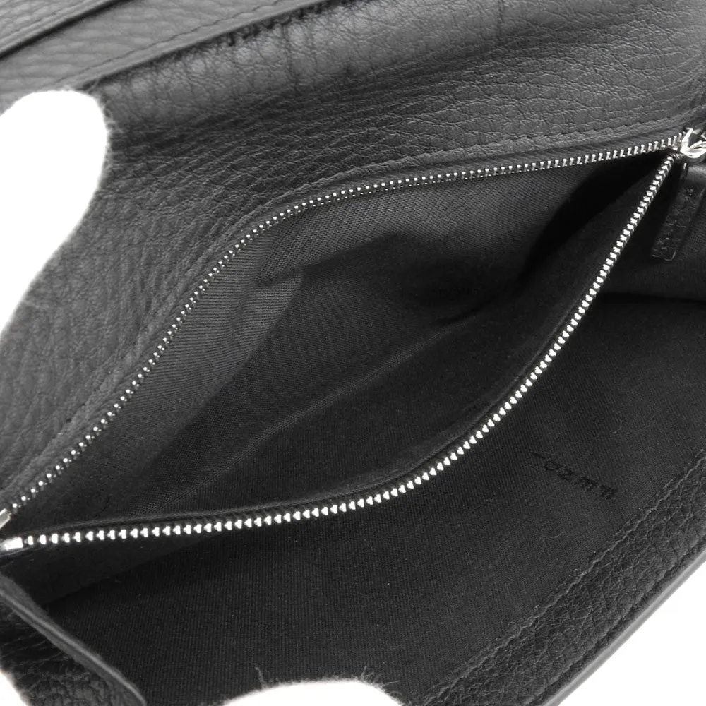 Fendi Leather Bifold Long Wallet Black