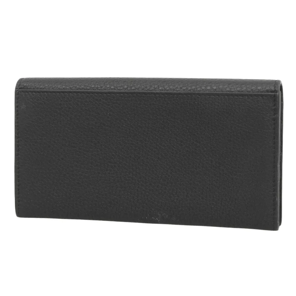 Fendi Leather Bifold Long Wallet Black
