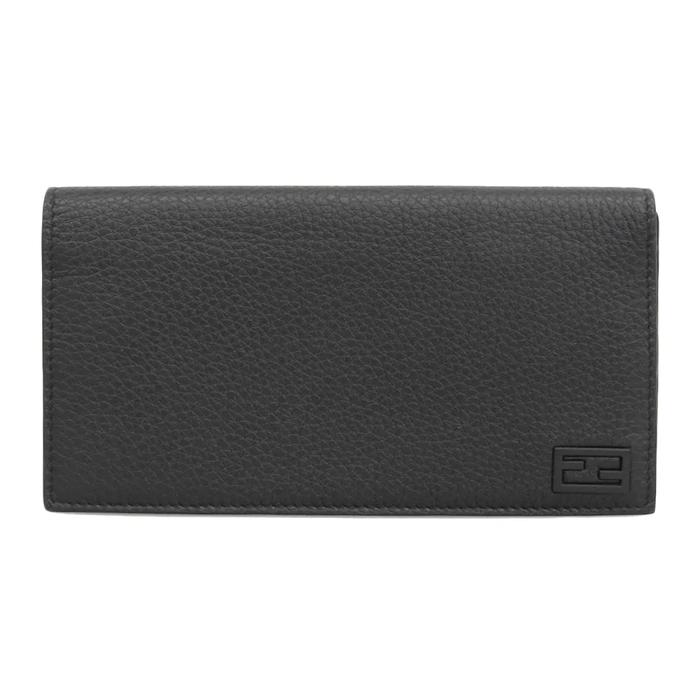 Fendi Leather Bifold Long Wallet Black