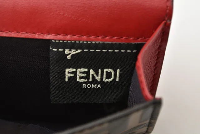 Fendi Leather Trifold Wallet F IS FENDI Micro Red