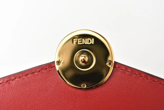 Fendi Leather Trifold Wallet F IS FENDI Micro Red