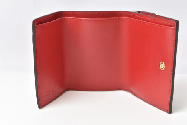 Fendi Leather Trifold Wallet F IS FENDI Micro Red