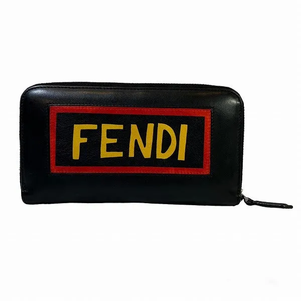 Fendi Leather Zip-Around Long Wallet
