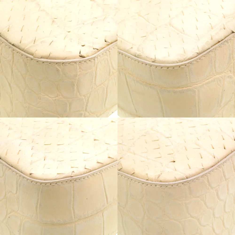 FENDI Shoulder Bag Embossed leather Ivory Women Used