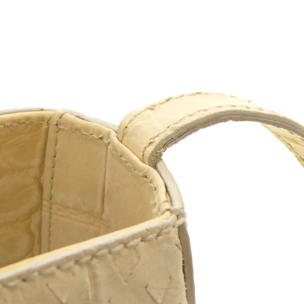FENDI Shoulder Bag Embossed leather Ivory Women Used