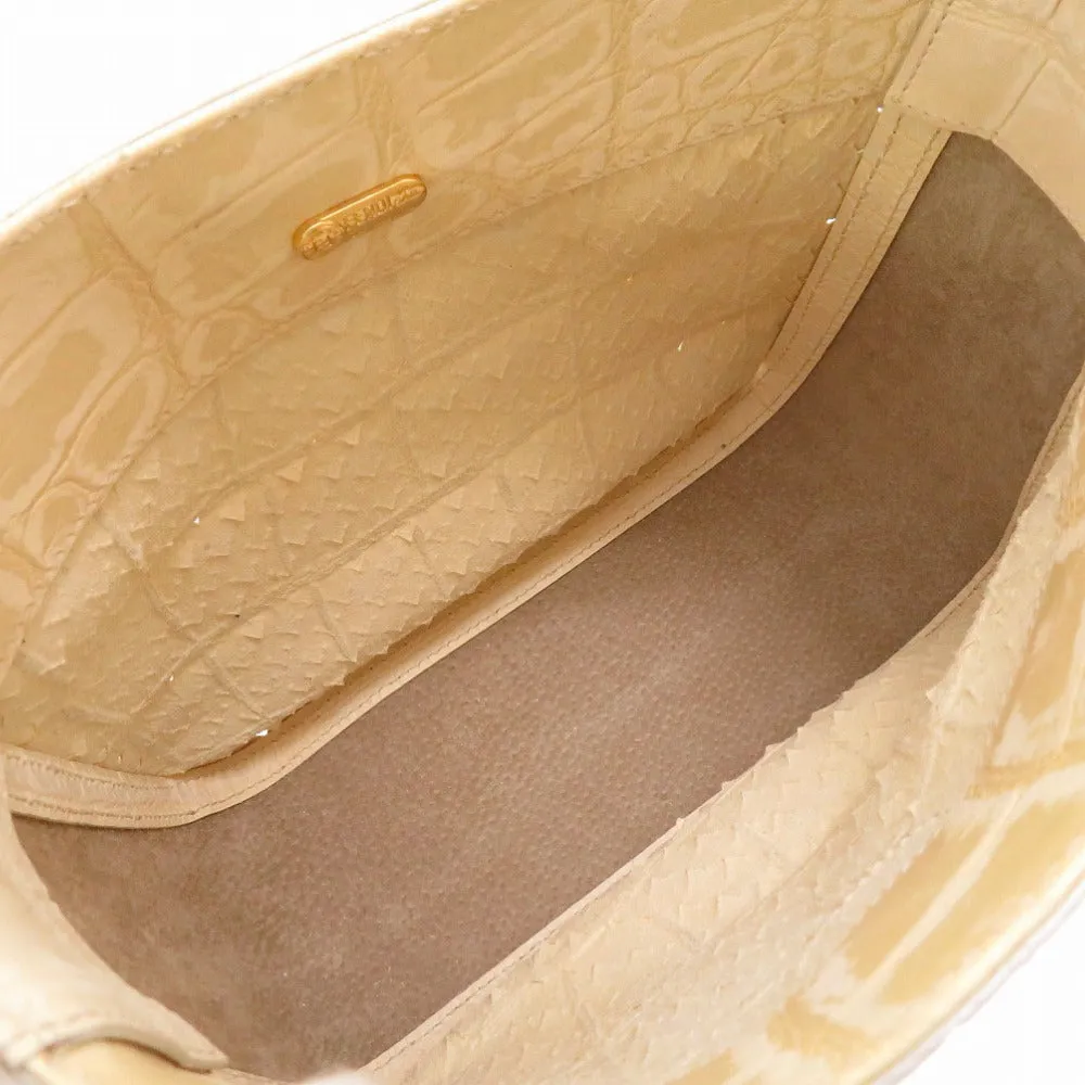 FENDI Shoulder Bag Embossed leather Ivory Women Used