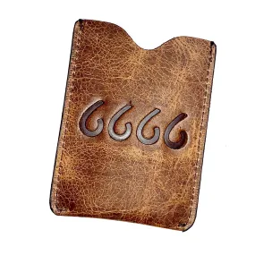 Four Sixes Leather Money Clip Wallet-Bison Tobacco
